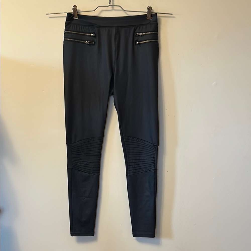 Express black zipper detail stretchy leggings like new size small